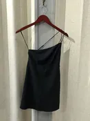 Abercrombie & Fitch Black One-Shoulder Style Spaghetti Strap Mini Dress sz XS