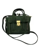 3.1 Phillip Lim Dark Green Suede Gold hardware Zippers Crossbody Bag
