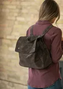 Vintage Chocolate Brown Matte Backpack
