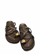 Marc Fisher Brown and Gold Size 6.5 Sandals