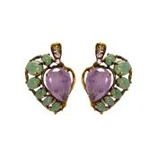Amethyst and Emerald Grape Vine Clips (ECLF-26A)