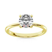 0.50 CT Round Lab Grown Diamond Solitaire Engagement Ring in 14K Yellow Gold (Starlab Certified F+/VS)