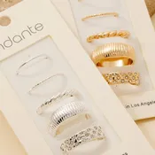 5pc Mixed Band Rings Set