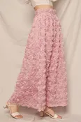 3D Rose Maxi Skirt - Blush