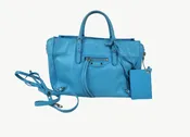 Balenciaga Sky Blue Leather Papier Mini 2-Way Tote