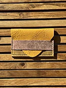 Mixed Leather Minimal Wallet - American Artisanal Leather Purses and Bags. Woman Owned Small Biz from Mchenry | Chicago IL.
