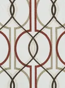 Sand Dollar/Iron Gray/Rust Red/Espresso 100% Cotton Overlapping Lattice Print Twill Canvas 55W