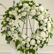Serene Blessings White Standing Wreath