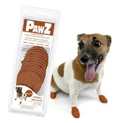 PawZ Rubber Dog Boots, 12 Boots, Teak Brown