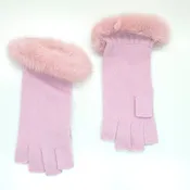CASHMERE GLOVES WITH MINK TRIM