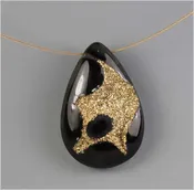 18K Gold Coated Onyx Druzy Necklace