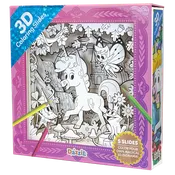 3D Coloring Slides - Unicorn