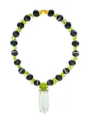 Agate and Onyx Beaded Necklace