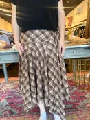 Asymmetrical Plaid Maxi Skirt
