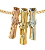 14K Gold "Golden Bamboo" Pendant with Diamond