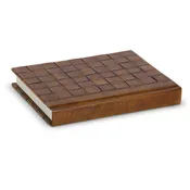 8.75 Inch Woven Tan Leather Sketch Book