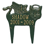 Angel Cat with Green and Gold Finish