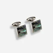 Abalone Shell Square Silver Cufflinks