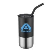 16oz. Double Wall SS / PP Tumbler with Silicone Sip Steel Straw