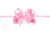 Beyond Creations 1/4" Headband Large Scallop Bow Pink