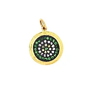 24K Colored Stone Pendant