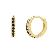 10k Solid Gold Black CZ Huggies