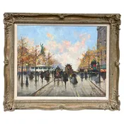 "A Boulevard in Paris" by Henri Alexis Schaeffer — Bradbury Art & Antiques