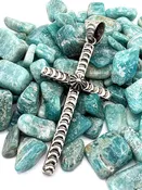 Genuine Sterling Silver Cross Pendant Authentic Native American Made Stamped Three Dimentional Cross