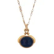 Antique Victorian 18k Blood Stone & Carnelian Cat & Dog Fob Pendant