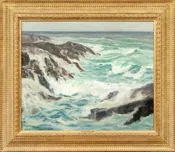 “Grey Day, Ogunquit Surf” Oil on Canvas by George L. Morris (1890-1983)