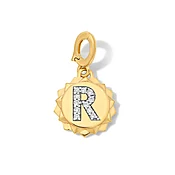 1/15 CT. T.W. Pavé Lab-Grown Diamond Initial “R” Star Frame Necklace Charm in 10K Gold (F/VS2)