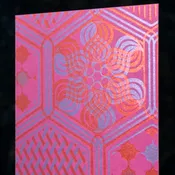 St-Chapelle, Metallic Lavender &amp; Copper on Hot Pink Notecards