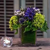 Blue, grey and green