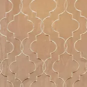 Algeirs Champagne Geometric Embroidered Designer Faux Silk Swatch