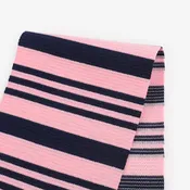 Striped Ripple Knit Poly/Viscose - Candy/Navy (Pieces)