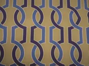 Belle Maison Harlow Cotton Upholstery Drapery Fabric Lagoon Geometric MM49