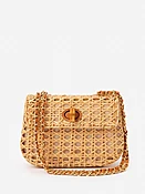 Natural/Vachetta Solid Waverly Wicker Cane Handbag | Women's Handbags | J.McLaughlin
