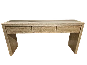 126 - Custom Oak Console Table with Rush Drawer Fronts — Custom Furniture Made in New York, New York | Daniel Scuderi