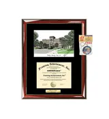 AllGiftFrames Bradley University Diploma Frame Lithograph Degree Graduation Framing Black Matted Engraved Custom University Graduate Gift Holder Case