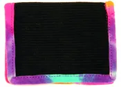 2-Fold Black Corduroy Wallet with Tie-Dyed Trim
