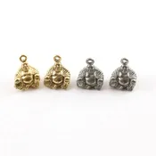 10mmx15mm Pewter Thick 3D Buddha Charm Buddha Mantra Yoga Religious (2pc)