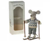 Winter mouse with ski set, Dad