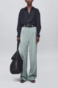 Aiden Pleated Trouser in Paperweight Wool