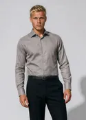 Charcoal Twill Natural Stretch Cotton Dress Shirt