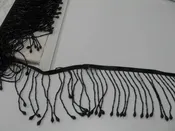 Black faceted drop bead fringe, 5"