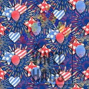 4th of July Balloon Fireworks Pattern Vinyl 12" x 12"