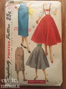 1950's Simplicity Skirt and Suspenders Pattern #1281 Vintage  - Waist 23 1/2" - 1950s skirt pattern / women's suspender / lederhosen