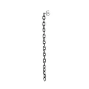 CHAIN LONG EARRING IN BLACK RHODIUM PLATED SILVER