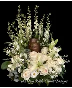 ALL WHITE URN ARRANGEMENT