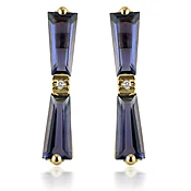Diamond Tapered Baguette Bow Tie Stud Earrings — LoLa TriBeCa Jewelry